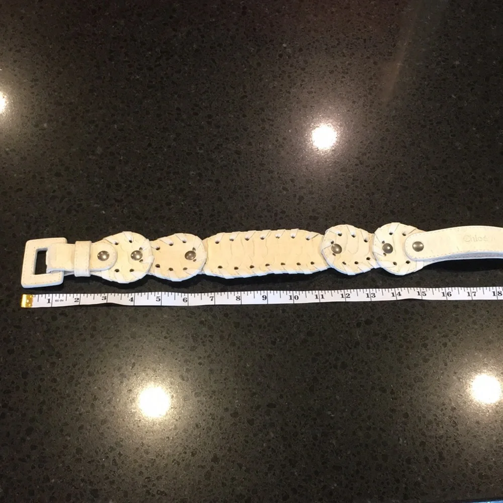 Chloe genuine python Snake whip stitch belt size 75
